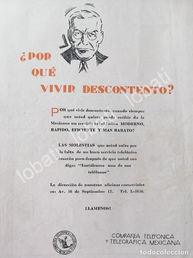 Sammeln von Plakaten: CARTEL ANTIGUO ORIGINAL DE CIA. TELEFONICA Y TELEGRAFICA DE MEXICO S.A 1931 /485