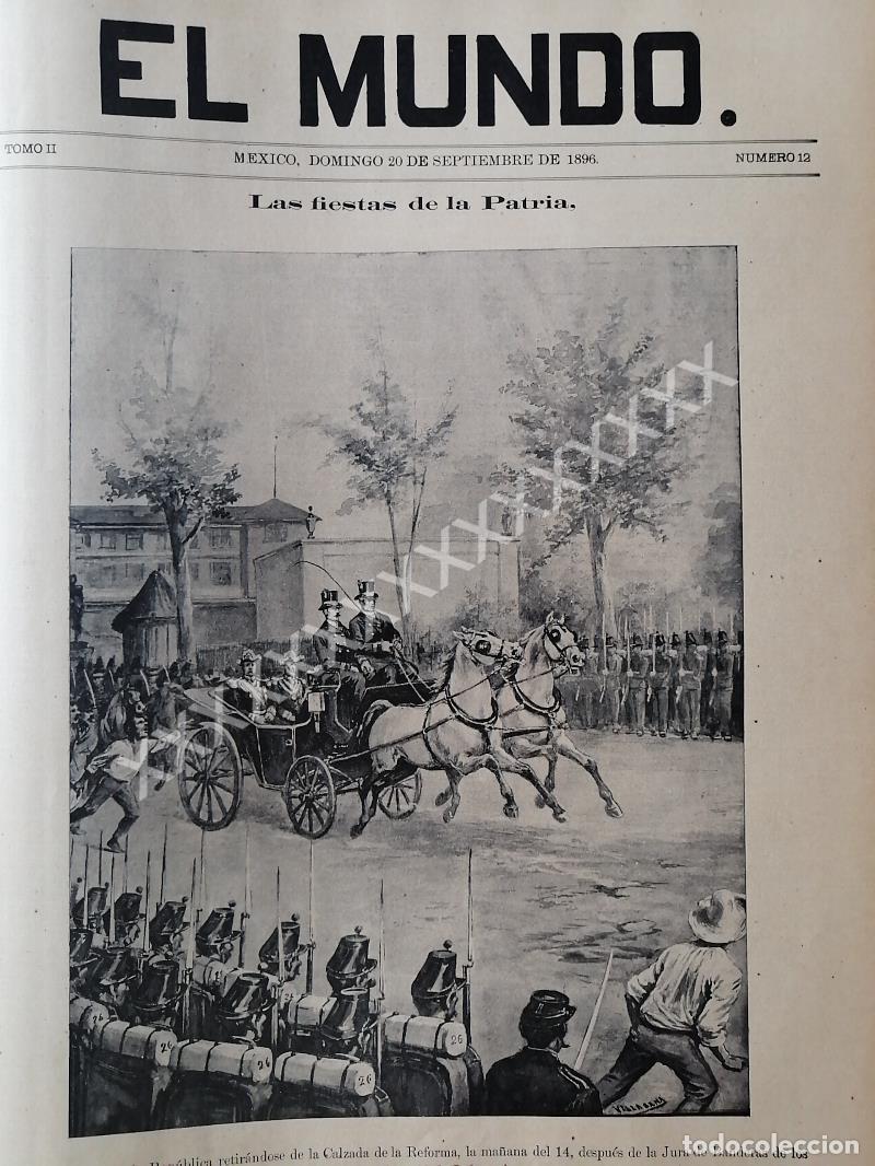 Sammeln von Plakaten: PORTADA ANTIGUA 1896 PORFIRIO DIAZ EN CARRUAJE