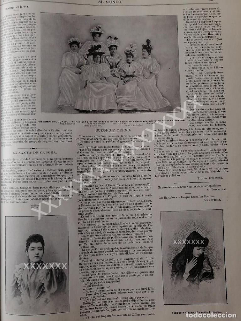 Collectionnisme d'affiches: NOTA PRENSA ANTIGUA TERESA URREA 1896