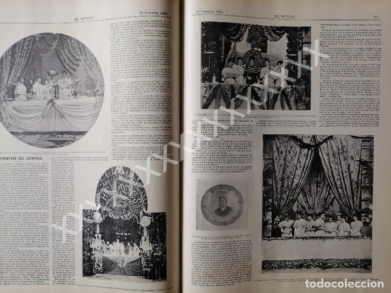 Collectionnisme d'affiches: NOTA PRENSA ANTIGUA 1896 KERMESSE PALACIO DE MINERIA