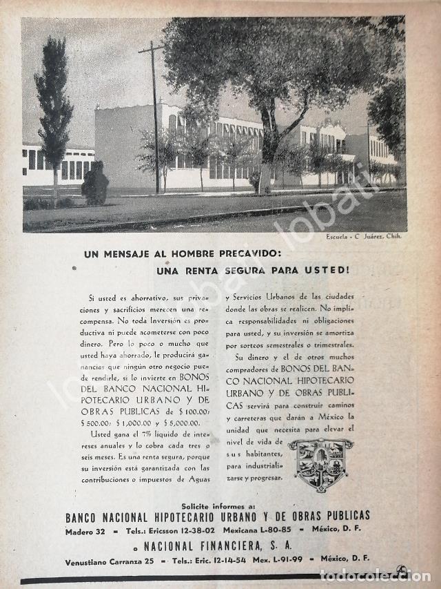 Collectionnisme d'affiches: CARTEL ANTIGUO ORIGINAL DE BANCO NACIONAL HIPOTECARIO. ESCUELA EN CD. JUAREZ. CHIH. 1946 /174