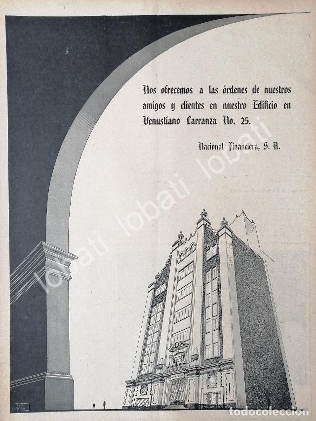 Collectionnisme d'affiches: CARTEL ANTIGUO ORIGINAL DE BANCO. NACIONAL FINANCIERA Y SU NUEVO EDIFICIO 1946 /180