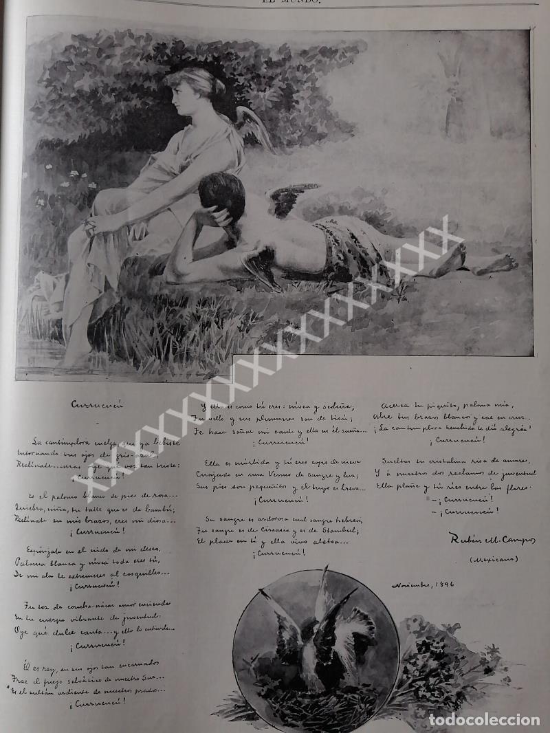Collectionnisme d'affiches: GRABADO ANTIGUO DE RUBEN M. CAMPOS 1896 POEMA