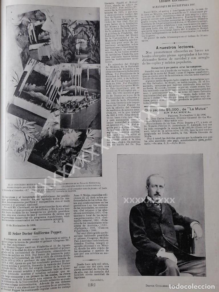 Collectionnisme d'affiches: NOTA DE PRENSA ANTIGUA. DR. GUILLERMO PEPPER 1896