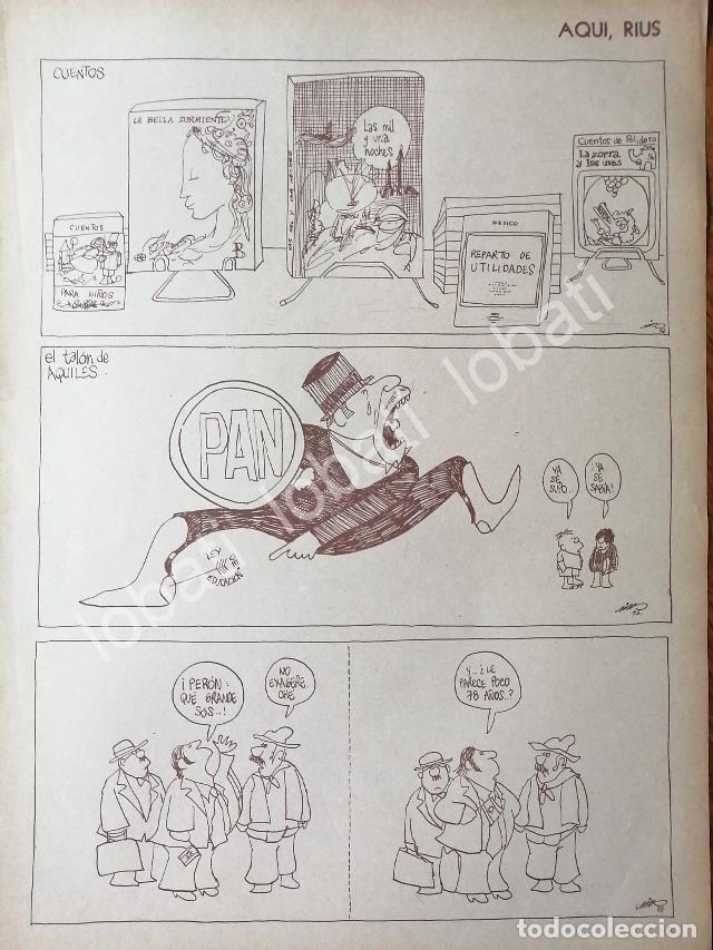 Collectionnisme d'affiches: CARTEL ANTIGUO ORIGINAL DE CARICATURA VINTAGE DE RIUS. 1973 EL PAN Y OTROS