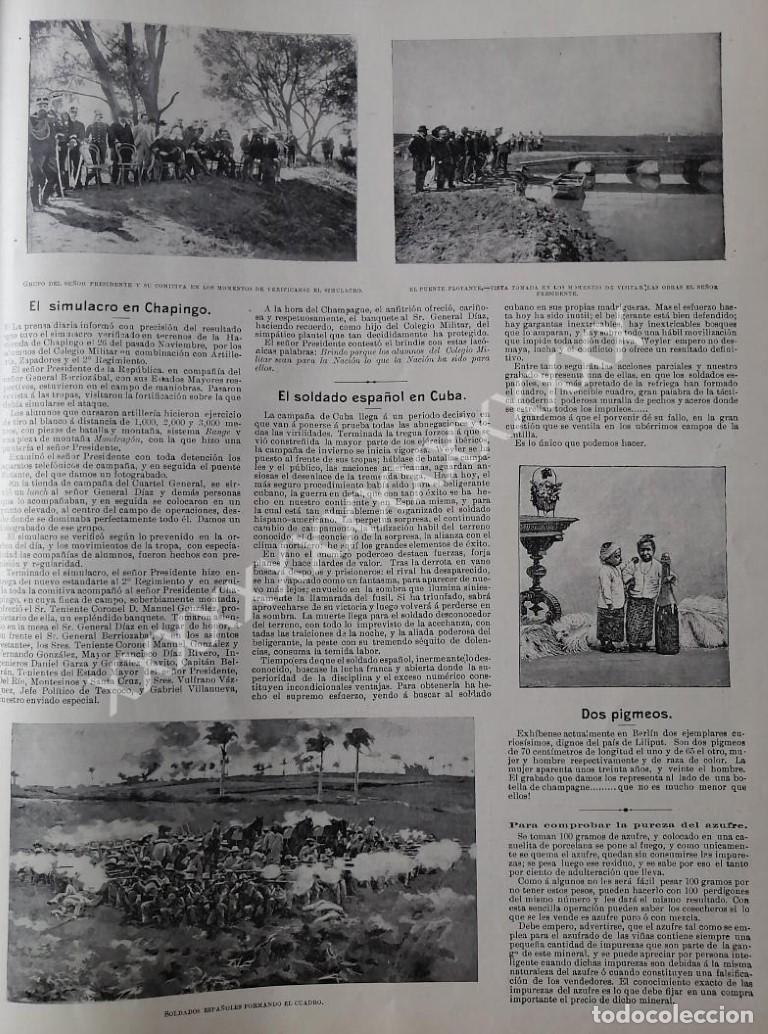 Collectionnisme d'affiches: NOTA DE PRENSA 1896 EJERICIOS MILITARES HDA DE CHAPINGO