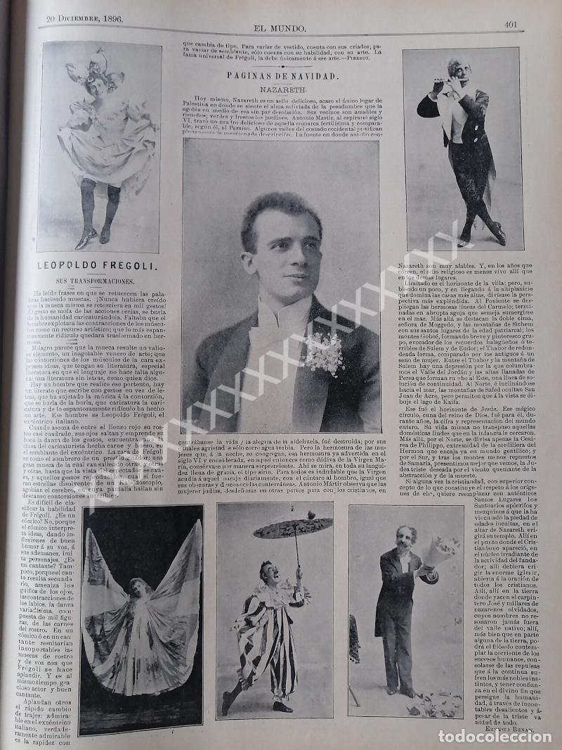 Collectionnisme d'affiches: NOTA DE PRENSA 1896 ACTOR. LEOPOLDO FREGOLI