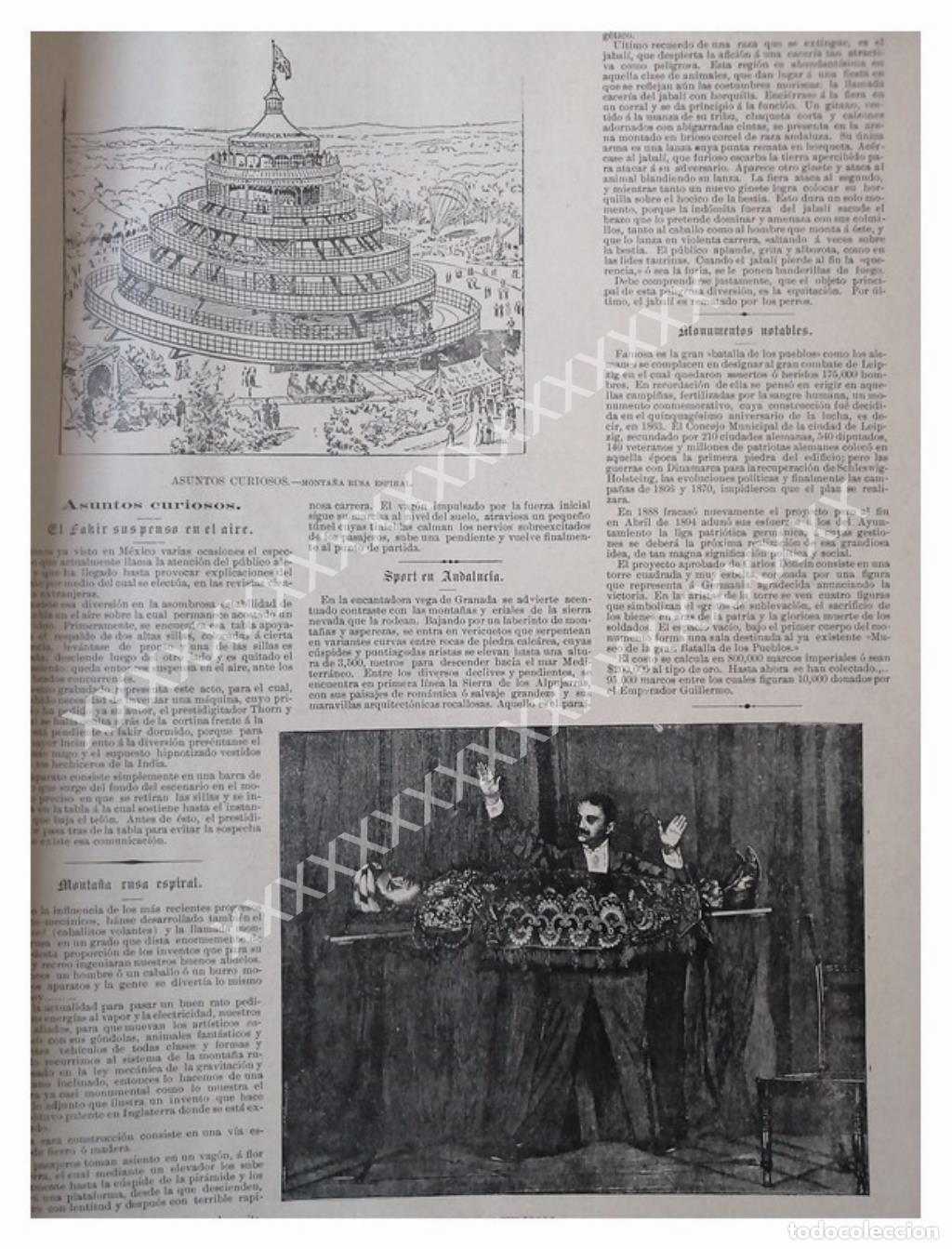 Sammeln von Plakaten: NOTA DE PRENSA 1896 MONTA&Ntilde;A RUSA EN ESPIRAL. ETC