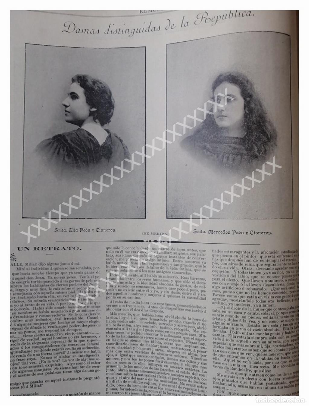 Sammeln von Plakaten: NOTA DE PRENSA, ELIA Y MERCEDES PEON CISNEROS . 1896