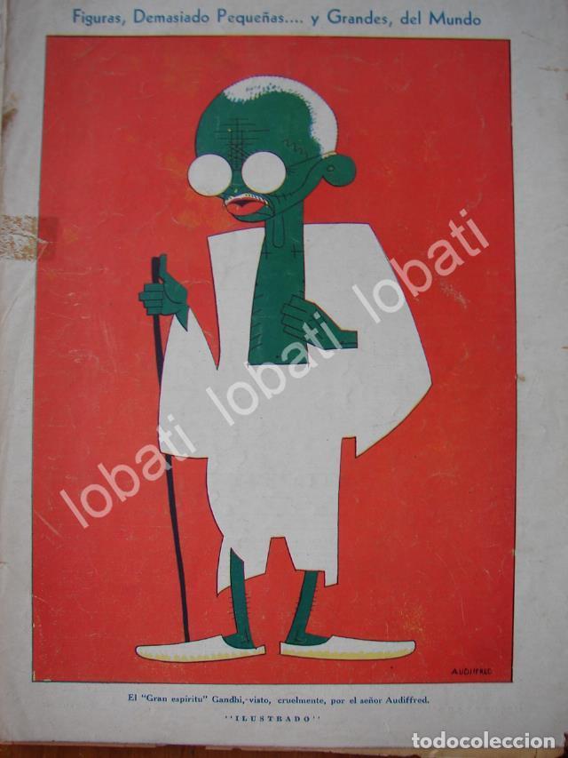 Collectionnisme d'affiches: CARICATURA ANTIGUA DE MAHATMA GANGHI 1930 POR. ANDRES AUDIFFRED