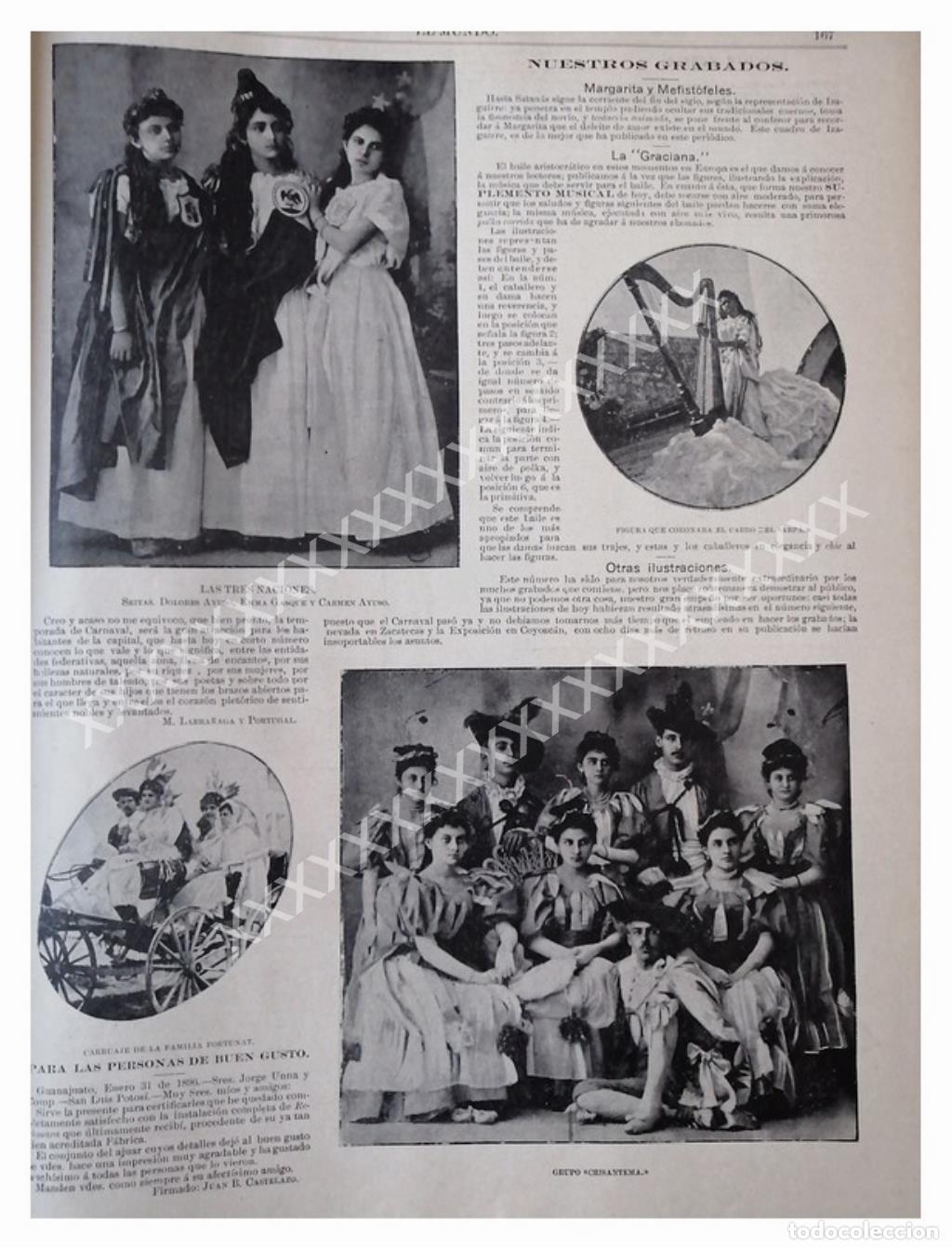 Collectionnisme d'affiches: NOTA PRENSA ANTIGUA CARNAVAL DE MERIDA YUC. 1896