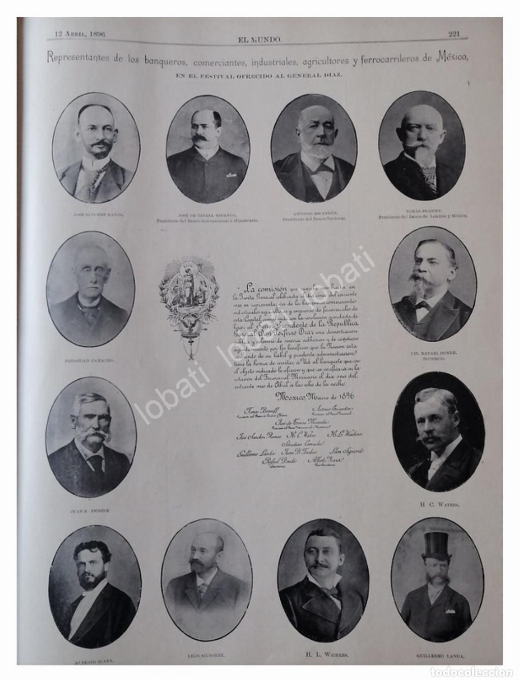 Collectionnisme d'affiches: NOTA DE PRENSA ANTIGUA EMPRESARIOS MEXICANOS 1896