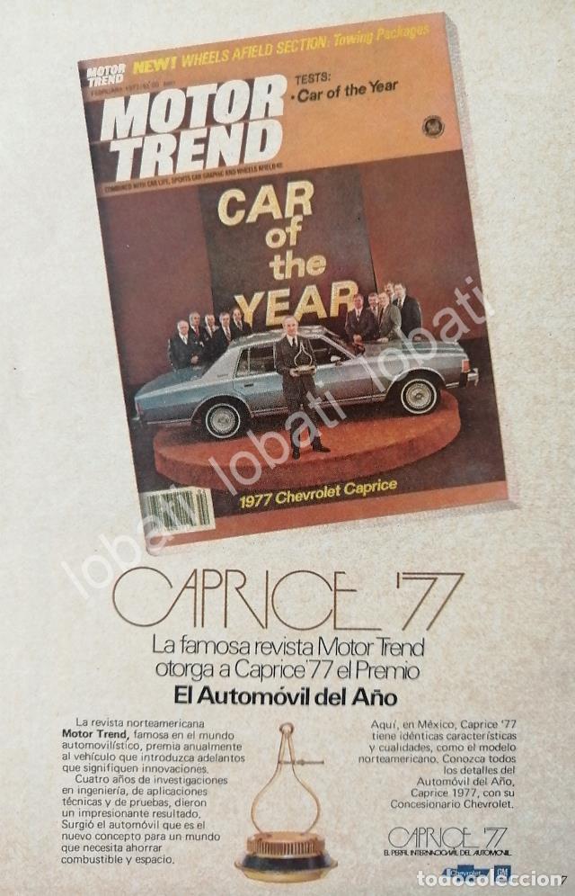 Sammeln von Plakaten: CARTEL ANTIGUO ORIGINAL DE MINI CARTEL AUTOS CHEVROLET CAPRICE 1977 /564