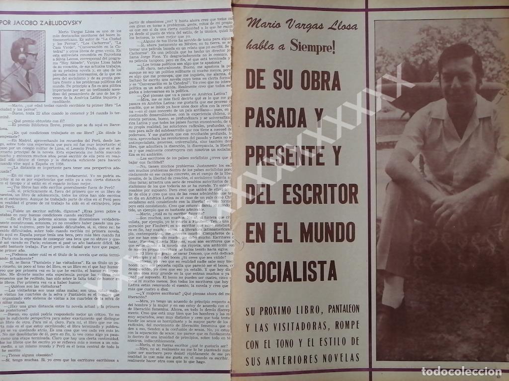 Sammeln von Plakaten: CARTEL ANTIGUO ZABLUDOVSKY ENTREVISTA A VARGAS LLOSA 1973