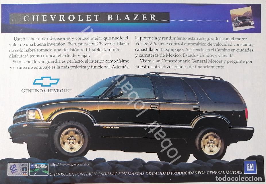 Sammeln von Plakaten: CARTEL ANTIGUO ORIGINAL DE MINI CARTEL AUTOS CHEVROLET BLAZER 1997 /577