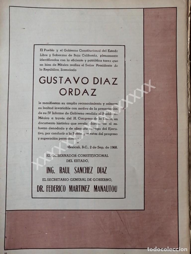 Sammeln von Plakaten: CARTEL ANTIGUO. B. CALIFORNIA FELICITA A DIAZ ORDAZ 1968