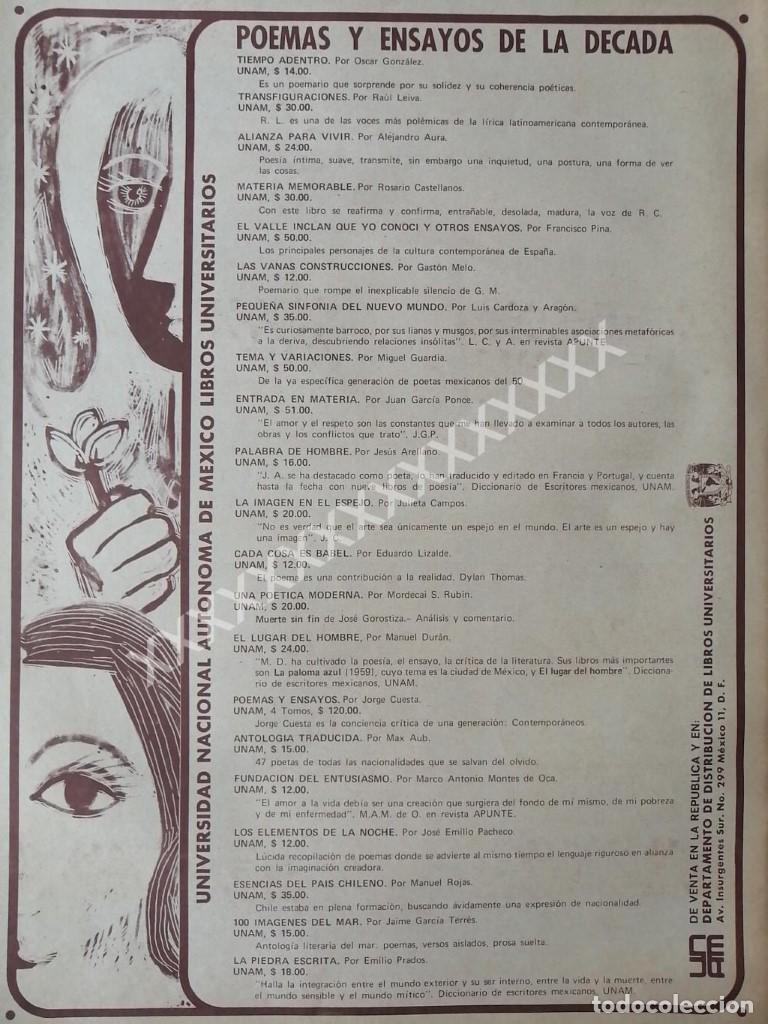 Sammeln von Plakaten: CARTEL ANTIGUO EDITORIAL UNAM LIBRERIA UNIVERSITARIA 1970
