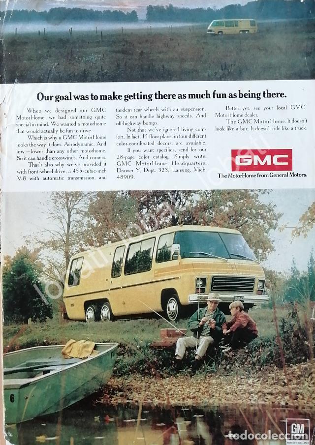 Collectionnisme d'affiches: CARTEL ANTIGUO ORIGINAL DE AUTOS CAMIONETA GMC CAMPER MOTORHOME 1976 /599 MUY RARO