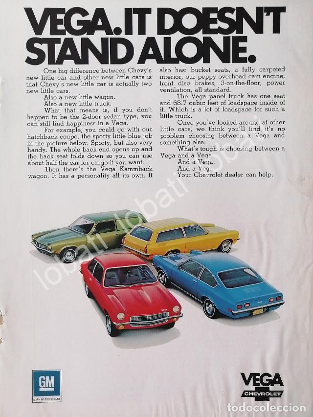 Collectionnisme d'affiches: CARTEL ANTIGUO ORIGINAL DE AUTOS CHEVROLET VEGA VARIOS 1976 /598