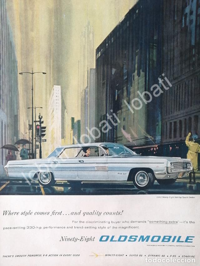 Collectionnisme d'affiches: CARTEL ANTIGUO ORIGINAL DE AUTOS GM OLDSMOBILE 98 HOLYDAY SPORT SEDAN 1961 /623