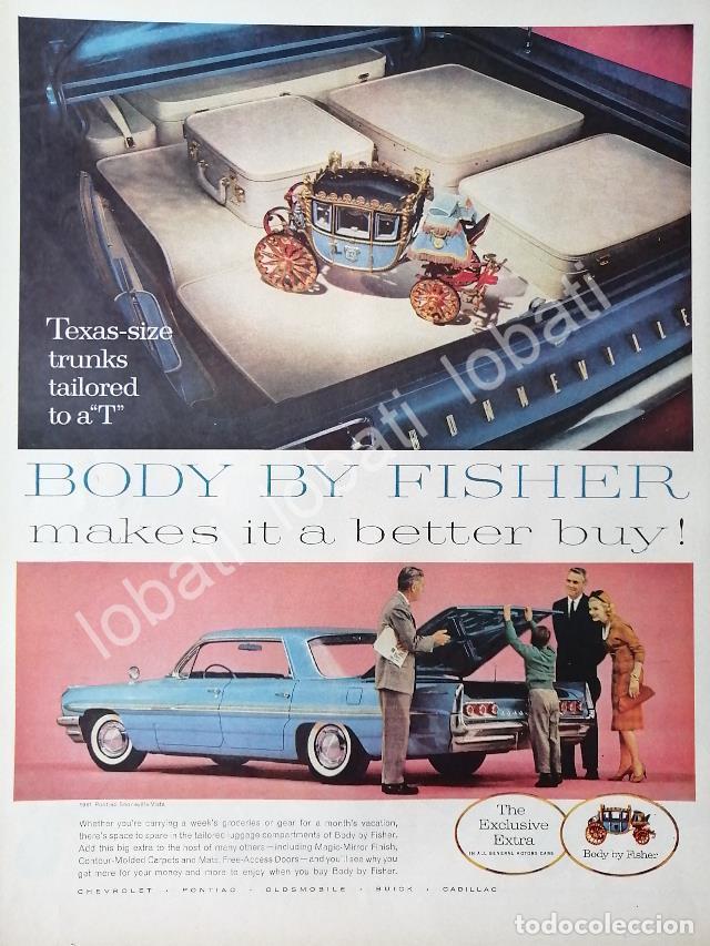 Collectionnisme d'affiches: CARTEL ANTIGUO ORIGINAL DE AUTOS PONTIAC BONEVILLE 1961 CARROCERIA FISHER /624