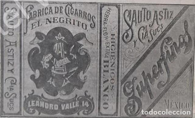 Collectionnisme d'affiches: CARTEL ANTIGUO ORIGINAL DE FABRICA DE CIGARROS EL NEGRITO, CIGARROS SUPER FINOS 1912 / MUY RARO