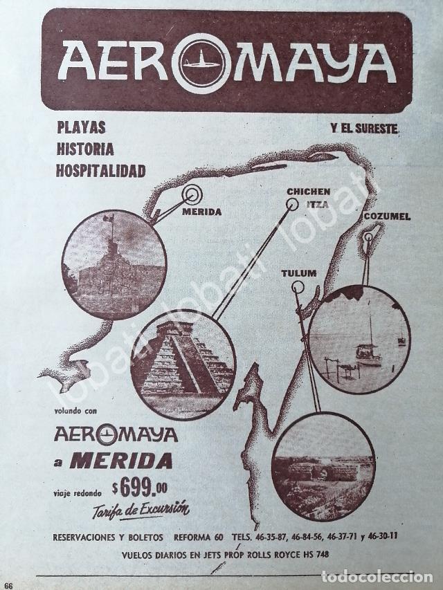Collectionnisme d'affiches: CARTEL ANTIGUO ORIGINAL DE AEROLINEAS AERO MAYA 1960s /504