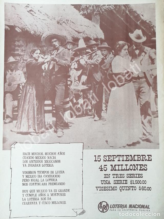 Collectionnisme d'affiches: CARTEL ANTIGUO ORIGINAL DE LA LOTERIA NACIONAL, FIESTAS PATRIAS 1960s /522