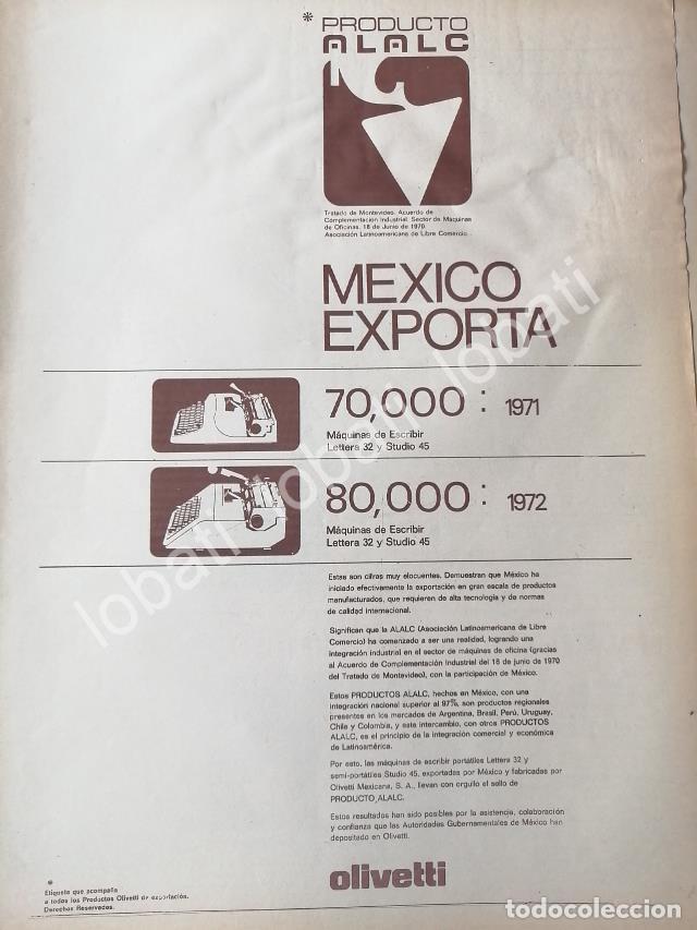 Collectionnisme d'affiches: CARTEL ANTIGUO ORIGINAL DE OLIVETTI MEXICANA S.A 1973 /524