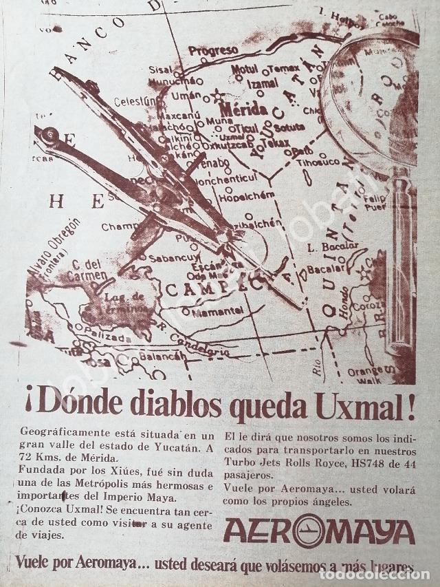 Collectionnisme d'affiches: CARTEL ANTIGUO ORIGINAL DE AEROLINEAS AEROMAYA 1960s / 534 MUY RARO