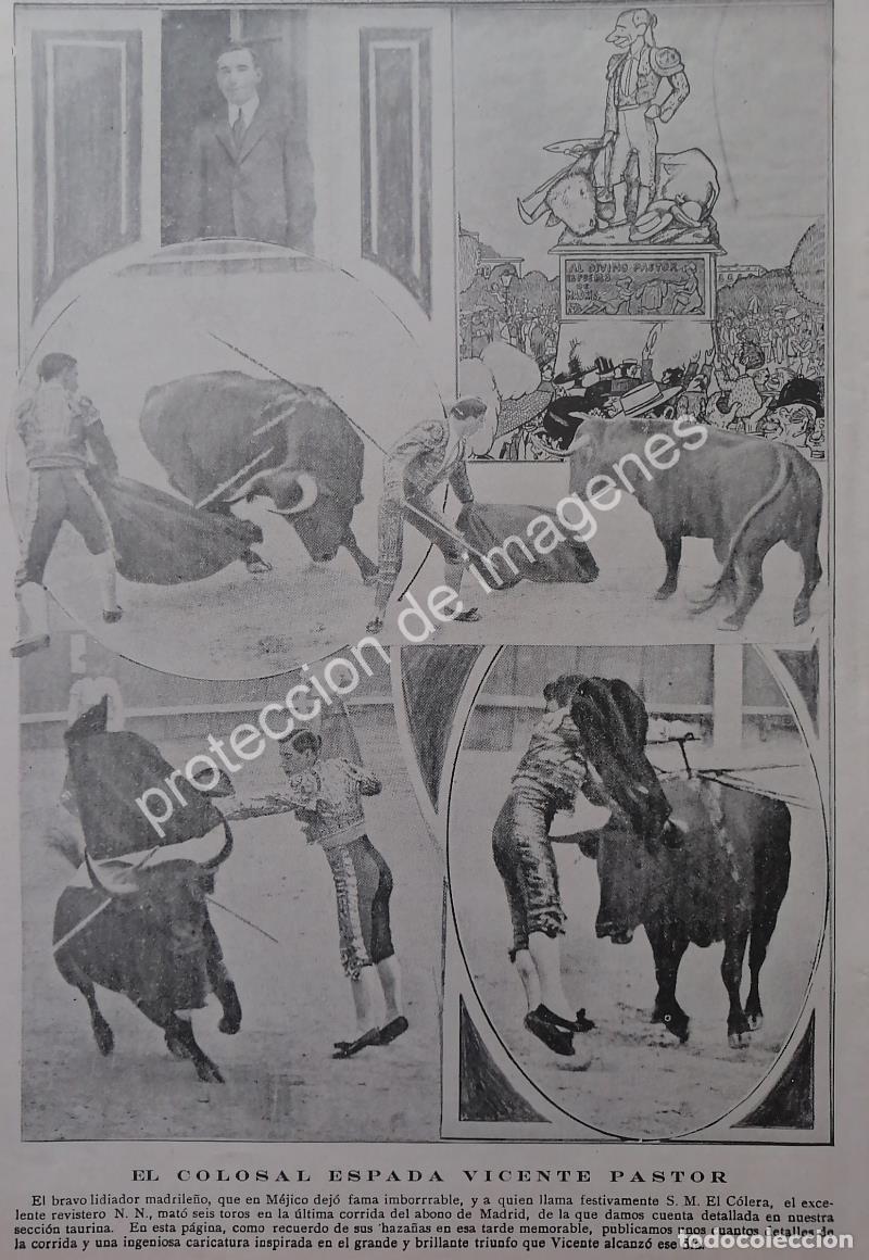 Collectionnisme d'affiches: AFICHE ANTIGUO 1912. TORERO VICENTE PASTOR EN MEXICO