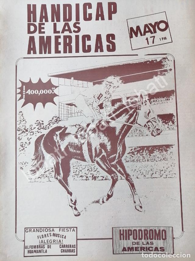 Collectionnisme d'affiches: CARTEL ANTIGUO ORIGINAL DE HIPODROMO DE LAS AMERICAS 1970 /539 CABALLOS