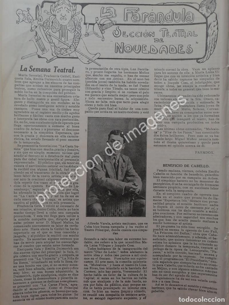 Collectionnisme d'affiches: AFICHE ANTIGUO 1912 EL ACTOR ALFREDO VARELA Y OTROS