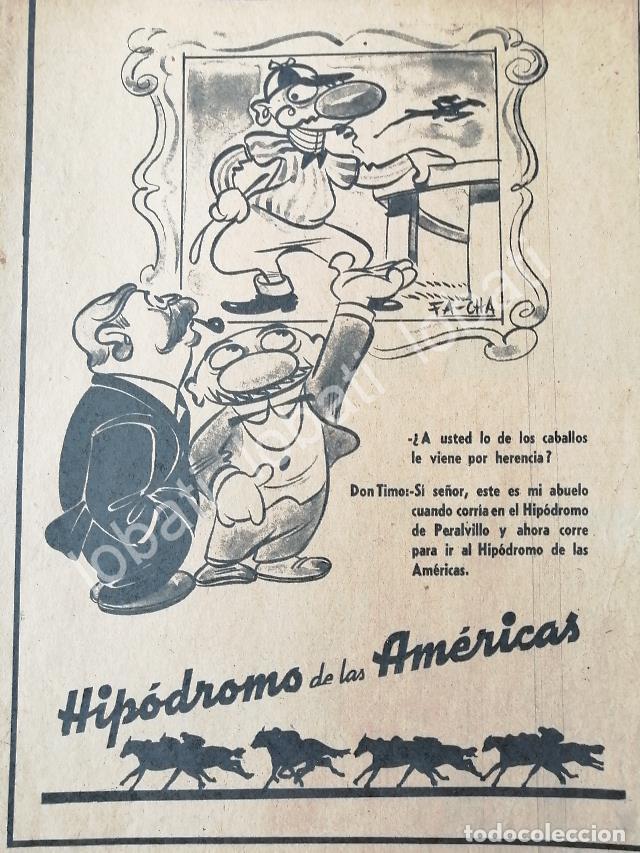 Collectionnisme d'affiches: CARTEL ANTIGUO ORIGINAL DE HIPODROMO DE LAS AMERICAS 1940s DIBIJO DE ANGEL ZAMARRIPA /586