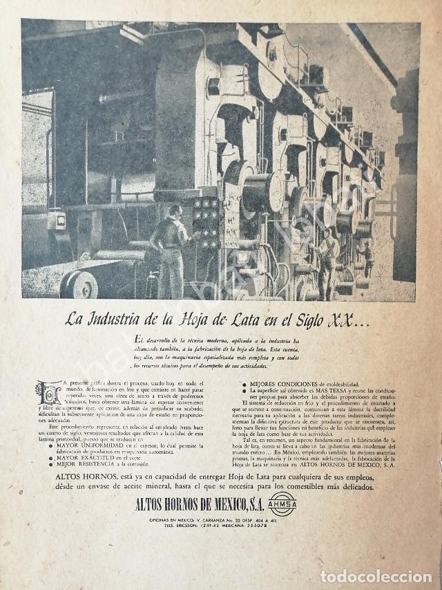 Collectionnisme d'affiches: CARTEL ANTIGUO ORIGINAL DE MINI CARTEL ALTOS HORNOS DE MEXICO S.A 1940s /593