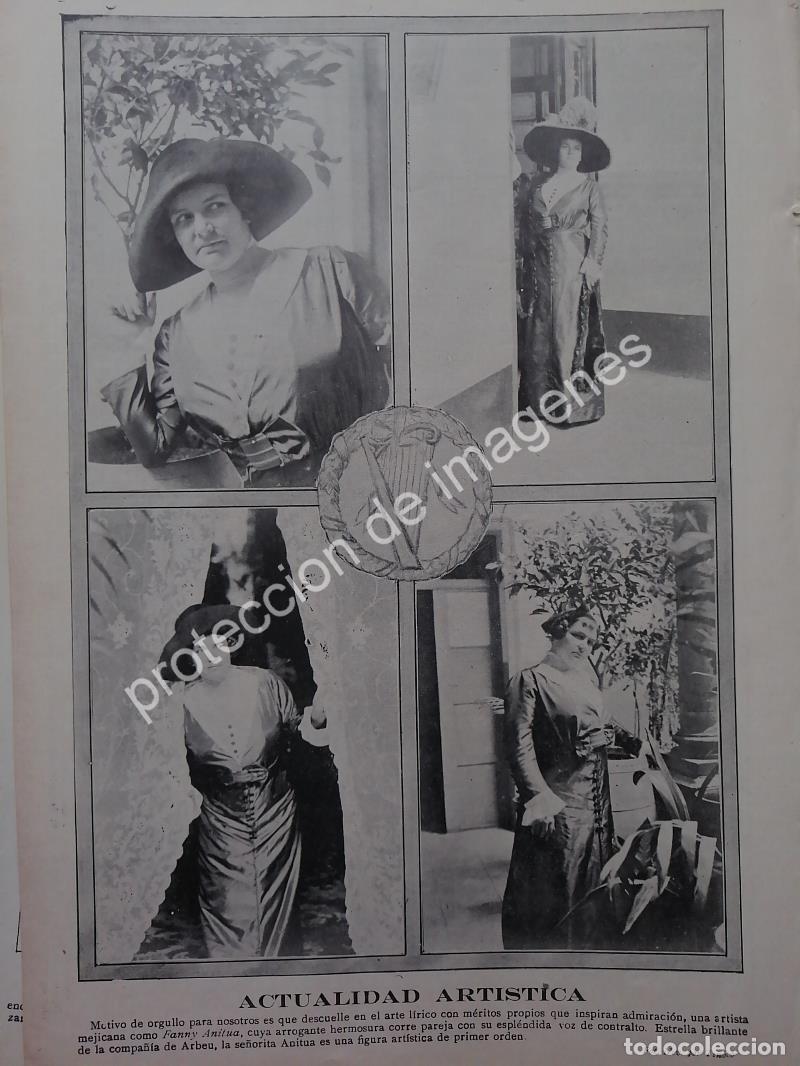 Collectionnisme d'affiches: AFICHE ANTIGUO 1912 INICIOS DE LA CANTANTE FANNY ANITUA