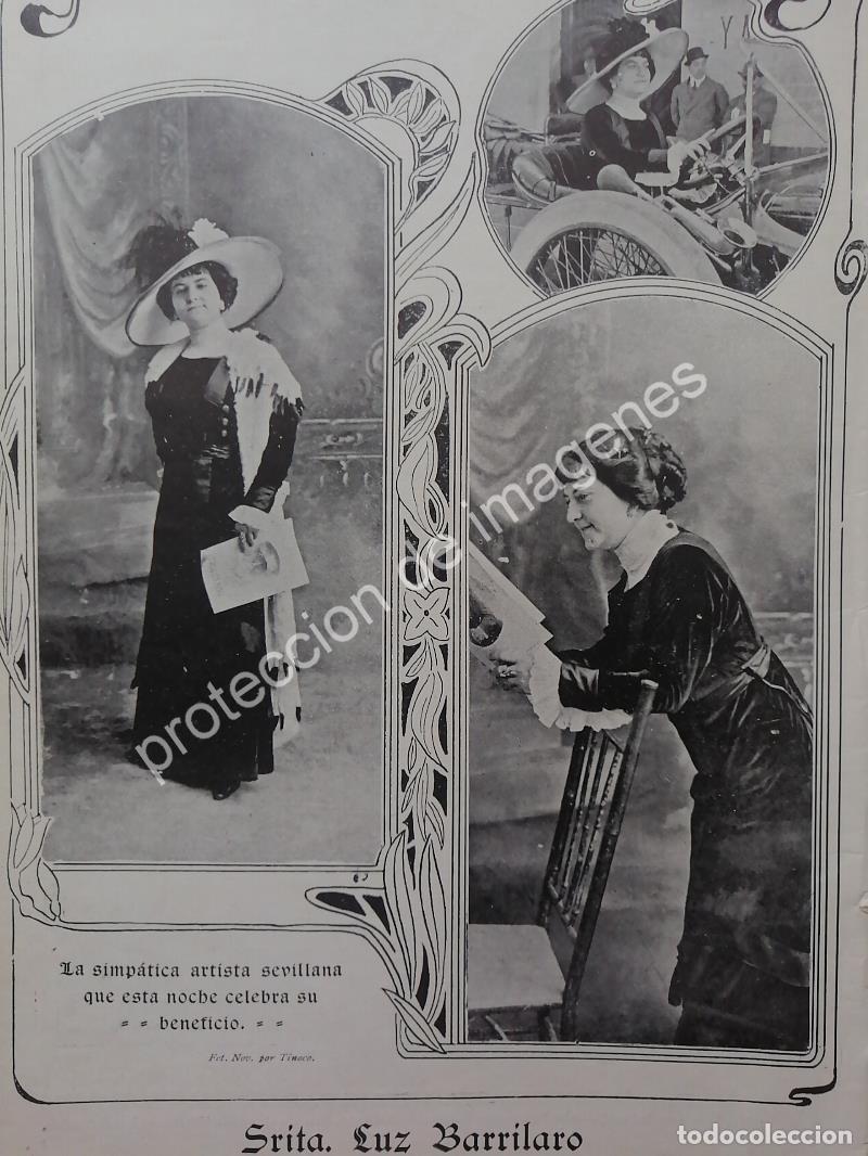 Collectionnisme d'affiches: AFICHE ANTIGUO 1912 LA ACTRIZ Y TIPLE. LUZ BARRILARO