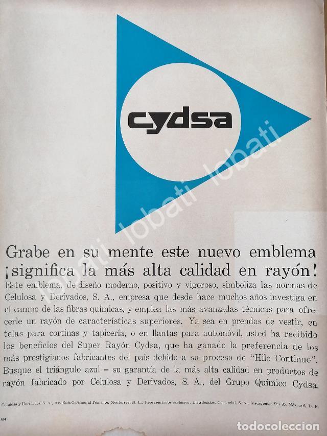 Sammeln von Plakaten: CARTEL ANTIGUO ORIGINAL DE CYDSA, CELULOSA Y DERIVADOS MONTERREY 1961 /569