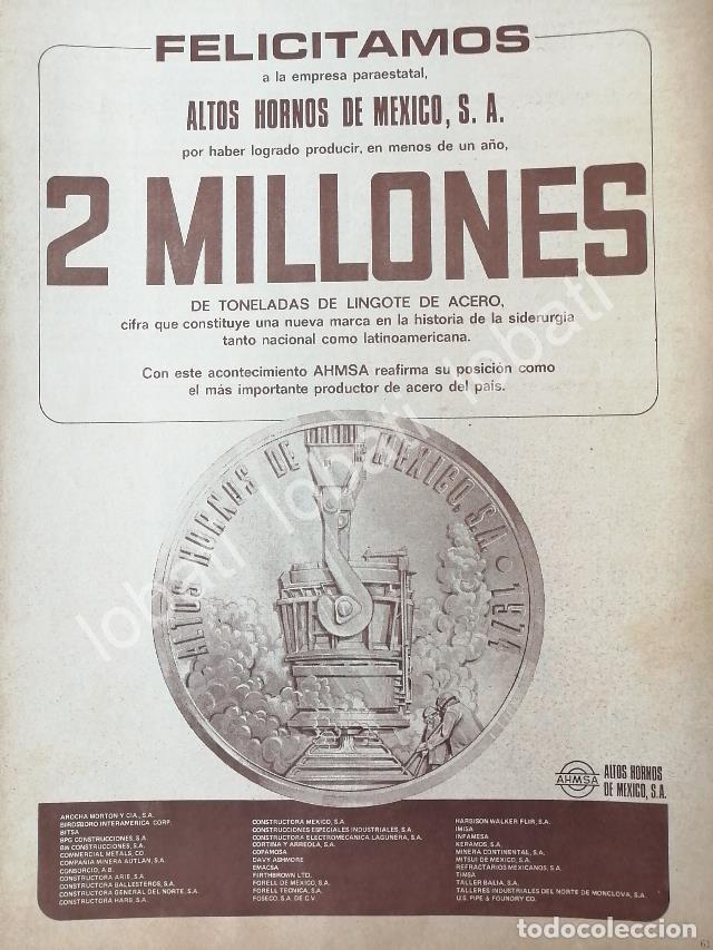 Sammeln von Plakaten: CARTEL ANTIGUO ORIGINAL DE ALTOS HORNOS DE MEXICO S.A 1975 CIFRA RECORD /570