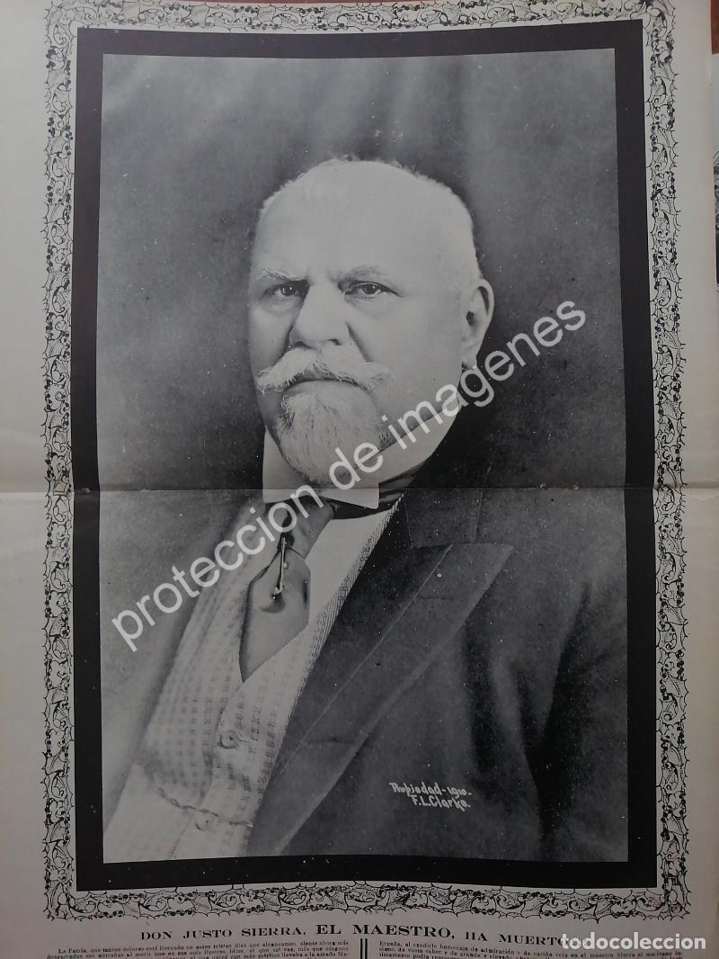Collectionnisme d'affiches: AFICHE ANTIGUO 1912 MUERTE DE JUSTO SIERRA
