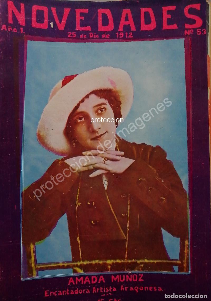 Collectionnisme d'affiches: PORTADA ANTIGUA ORIGINAL 1912 ACTRIZ. AMADA MU&Ntilde;OZ EN MEXICO