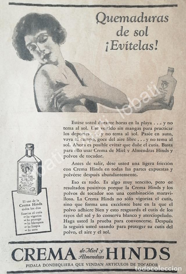 Poster collecting: CARTEL ANTIGUO ORIGINAL DE CREMA HINDS 1930 /No46