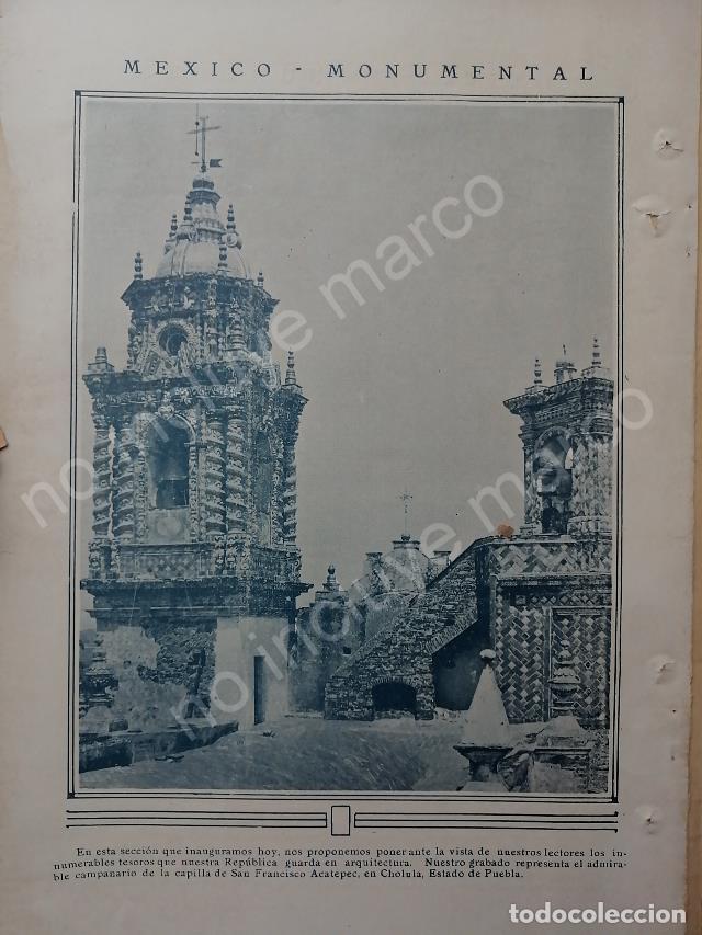 Collezionismo di affissi: AFICHE ANTIGUO 1920 TEMPLO SAN FRANCISCO ACATEPEC, PUEBLA