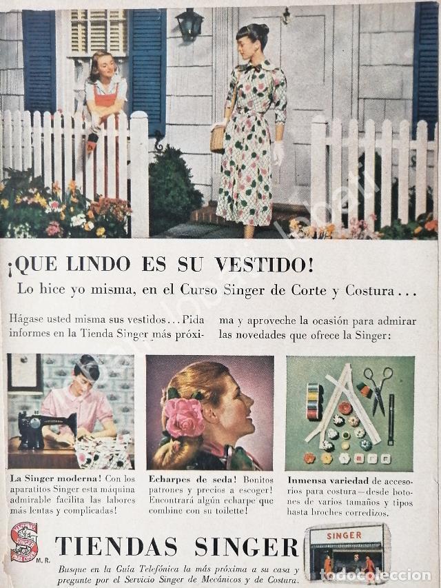 Sammeln von Plakaten: CARTEL ANTIGUO ORIGINAL DE MINI CARTEL. MAQUINAS DE COSER SINGER 1940s 50s /222