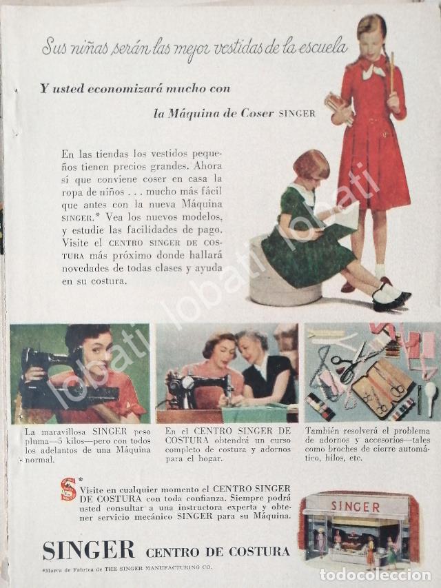 Sammeln von Plakaten: CARTEL ANTIGUO ORIGINAL DE MINI CARTEL. MAQUINAS DE COSER SINGER 1940s 50s /223