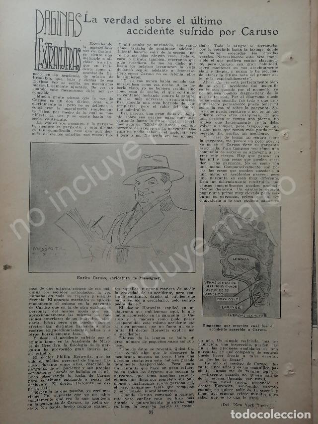 Sammeln von Plakaten: AFICHE ANTIGUO. 1920 NOTICIA SOBRE ENRICO CARUSO