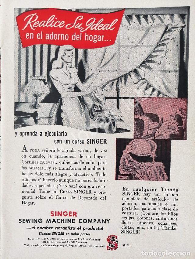 Sammeln von Plakaten: CARTEL ANTIGUO ORIGINAL DE MINI CARTEL. MAQUINAS DE COSER SINGER 1940s 50s /229