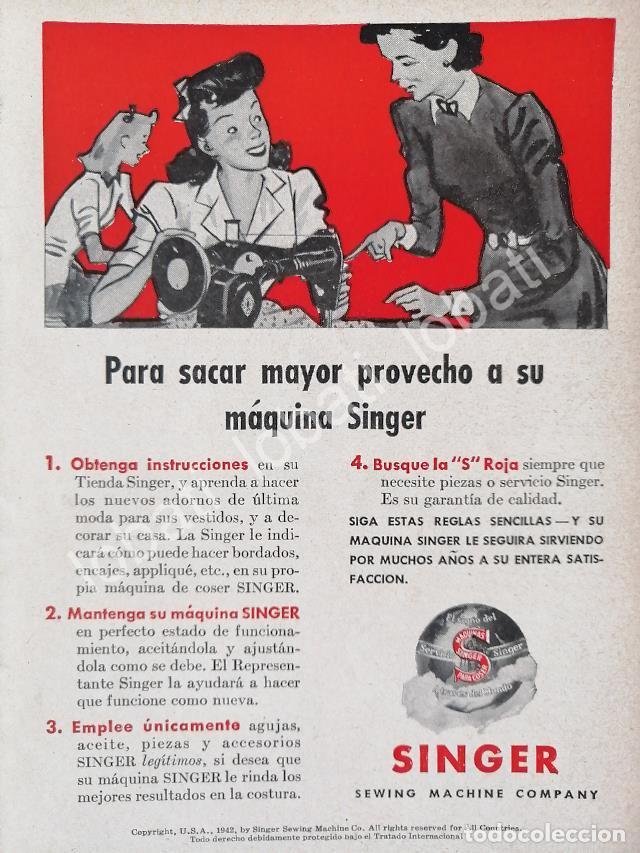 Sammeln von Plakaten: CARTEL ANTIGUO ORIGINAL DE MINI CARTEL. MAQUINAS DE COSER SINGER 1950s /236