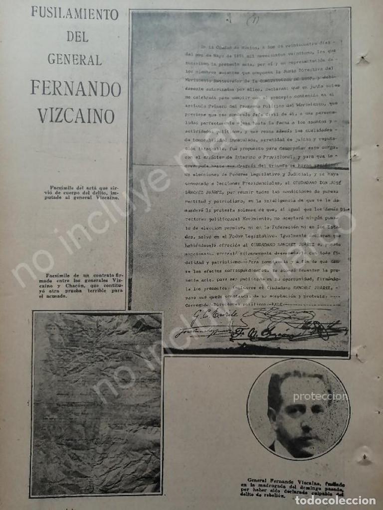Sammeln von Plakaten: AFICHE ANTIGUO 1920 FUSILAMIENTO GENERAL. FERNANDO VIZCAINO