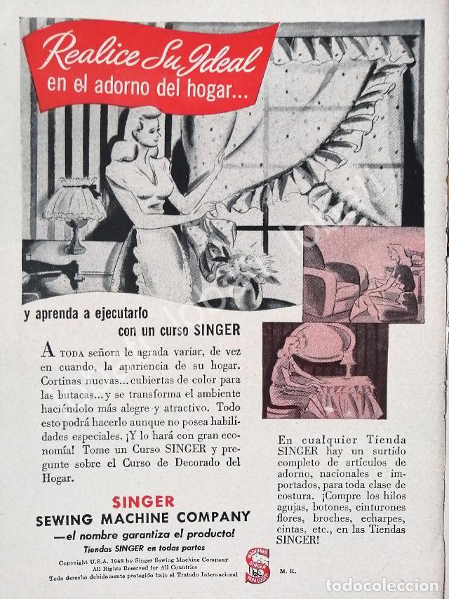 Sammeln von Plakaten: CARTEL ANTIGUO ORIGINAL DE MINI CARTEL. MAQUINAS DE COSER SINGER 40s 1950s /240